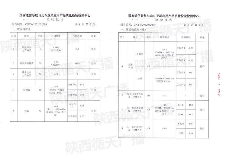 XFM-3A调频发射机检测报告-第2张